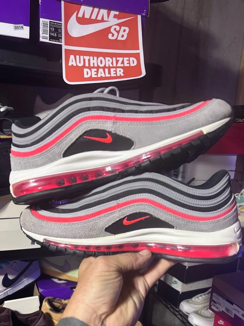 Nike Air Max 97 “Wolf Grey/ Radiant Red” - 10.5M